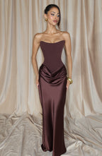 Katrina Maxi Dress - Plum Brown