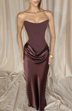 Katrina Maxi Dress - Plum Brown