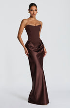 Katrina Maxi Dress - Plum Brown