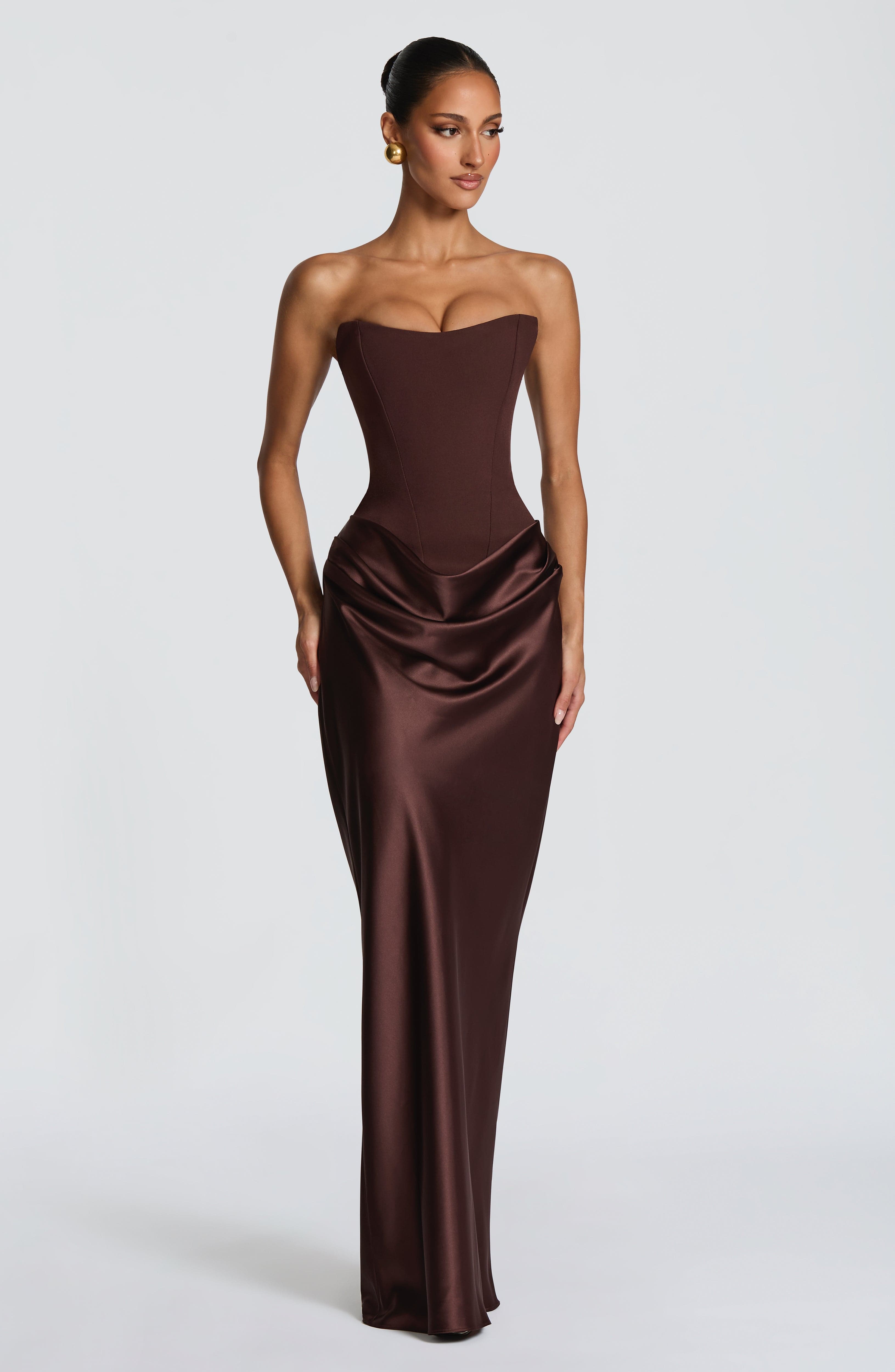 Katrina Maxi Dress - Plum Brown