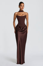 Katrina Maxi Dress - Plum Brown