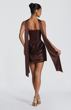 Freya Mini Dress - Plum Brown