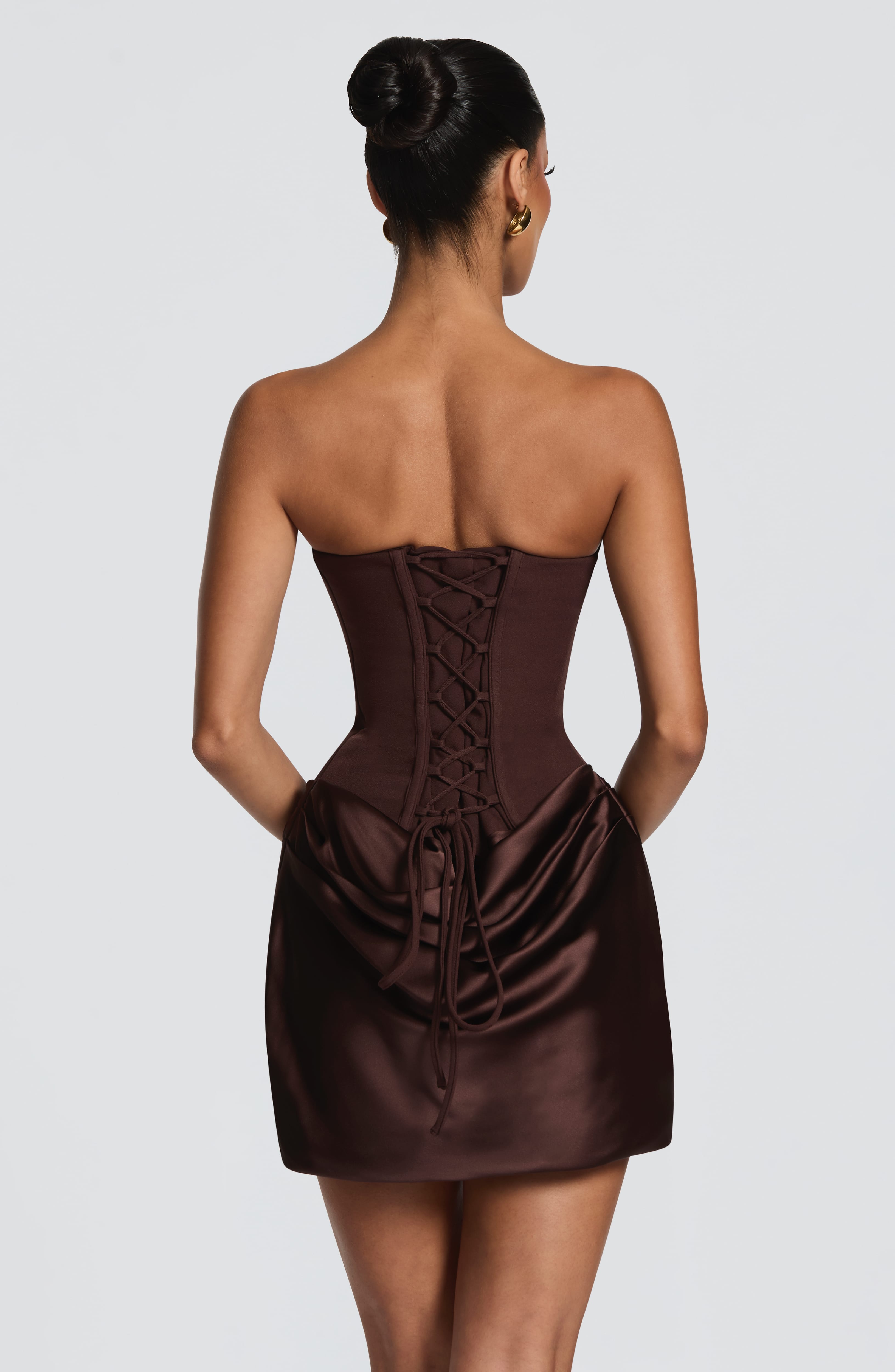 Freya Mini Dress - Plum Brown