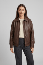 Women's Collared Oversized Zip Up Jacket | Vintage