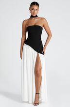 Julia Maxi Dress - Black/White