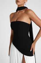 Julia Maxi Dress - Black/White