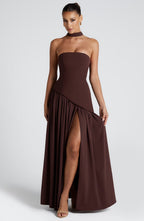 Julia Maxi Dress - Plum Brown