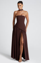 Julia Maxi Dress - Plum Brown