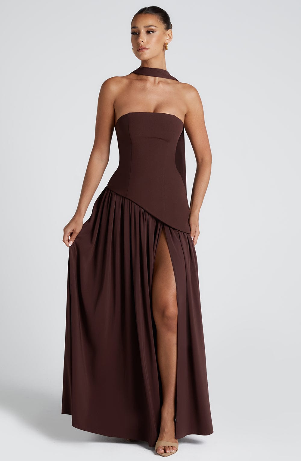 Julia Maxi Dress - Plum Brown
