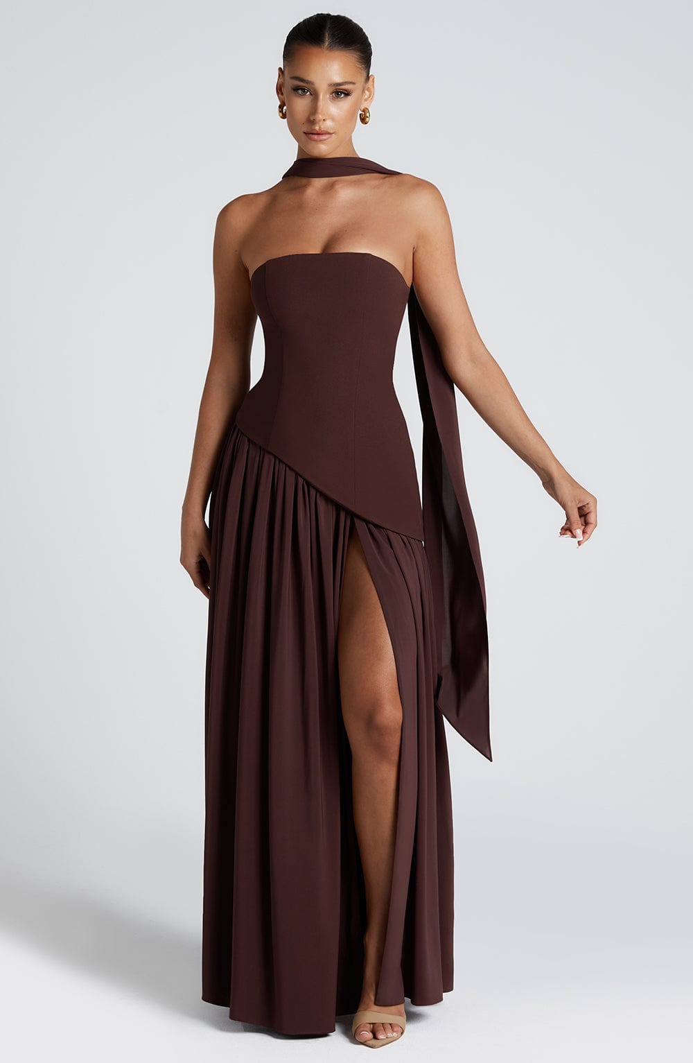 Julia Maxi Dress - Plum Brown