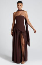 Julia Maxi Dress - Plum Brown