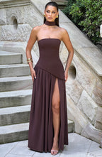 Julia Maxi Dress - Plum Brown