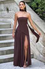 Julia Maxi Dress - Plum Brown