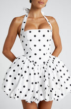 Chloe Mini Dress - Black Polka Dot Print