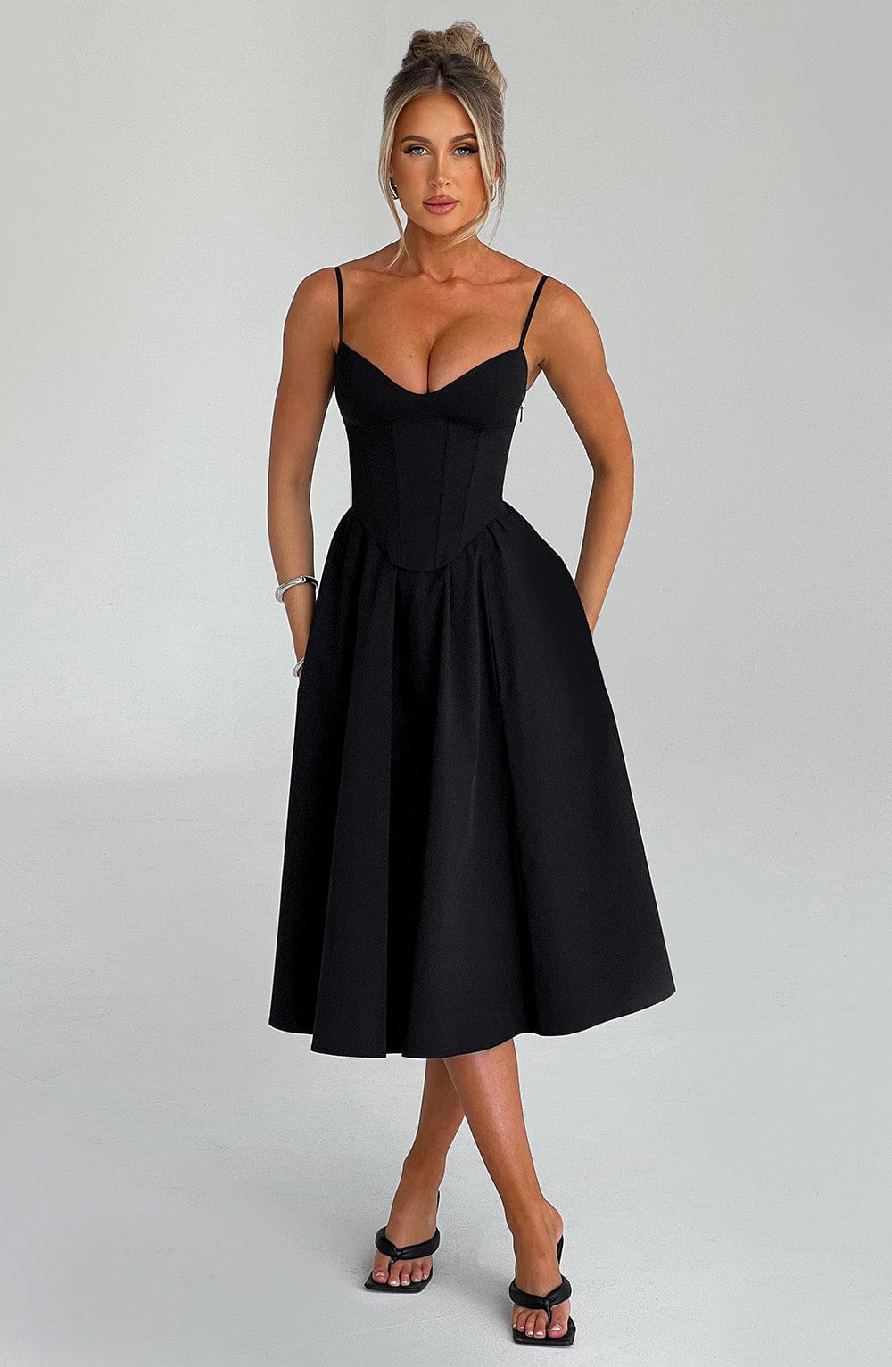 Rosie Midi Dress - Black