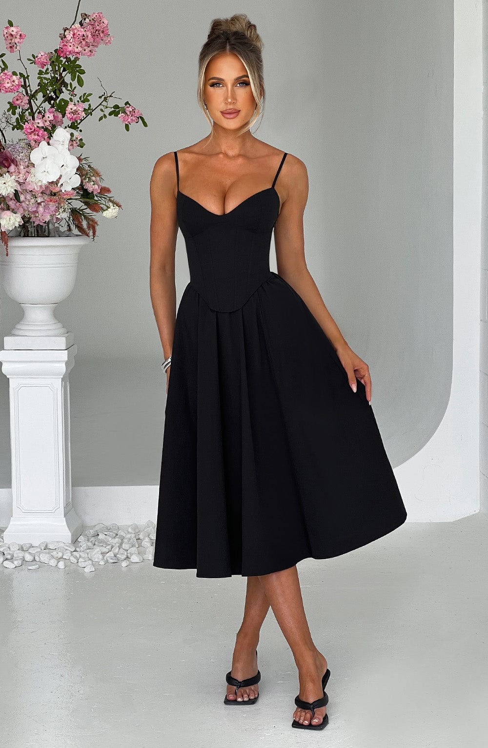 Rosie Midi Dress - Black