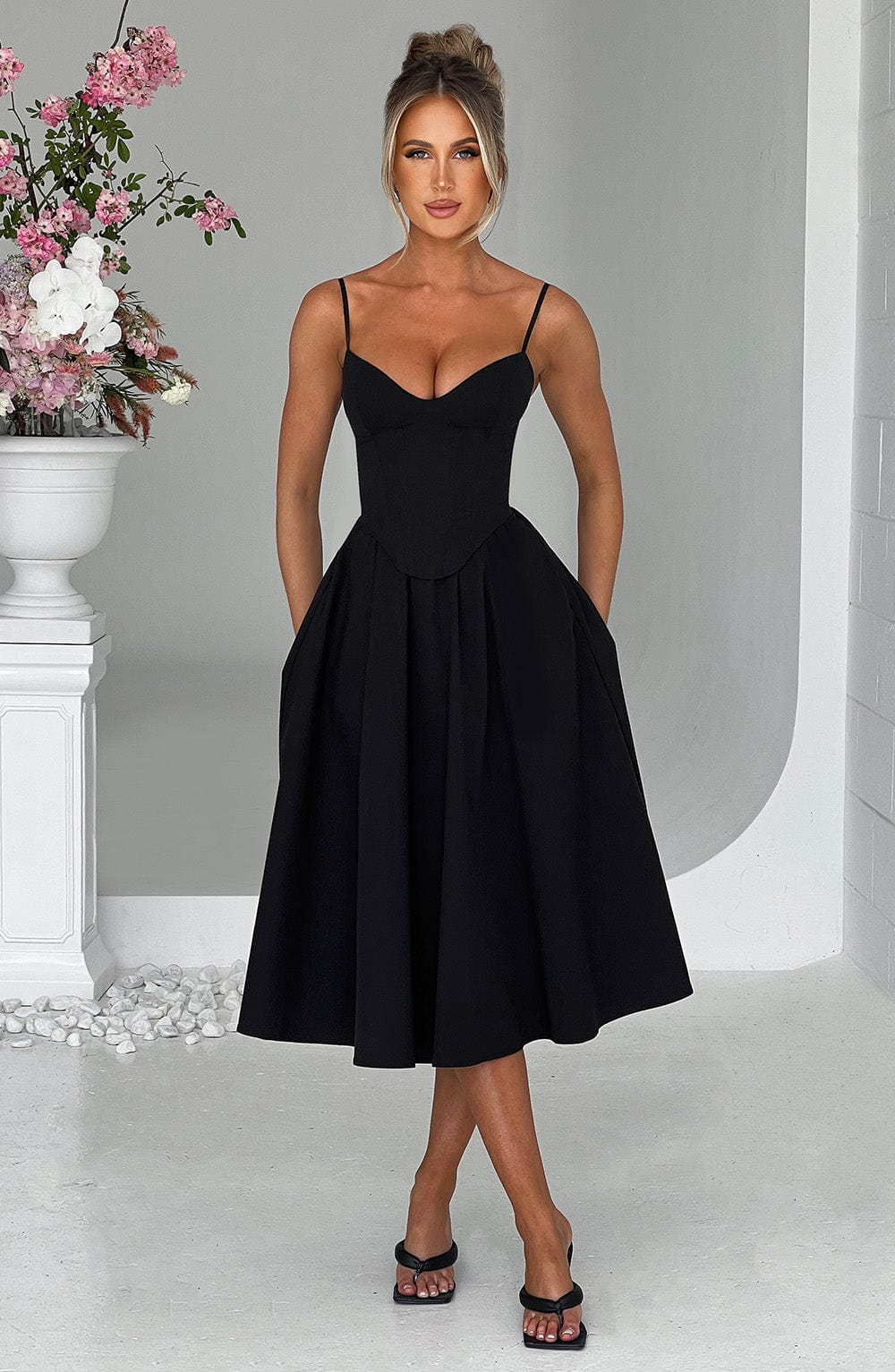Rosie Midi Dress - Black