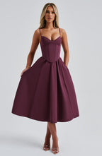 Rosie Midi Dress - Cherry Lacquer