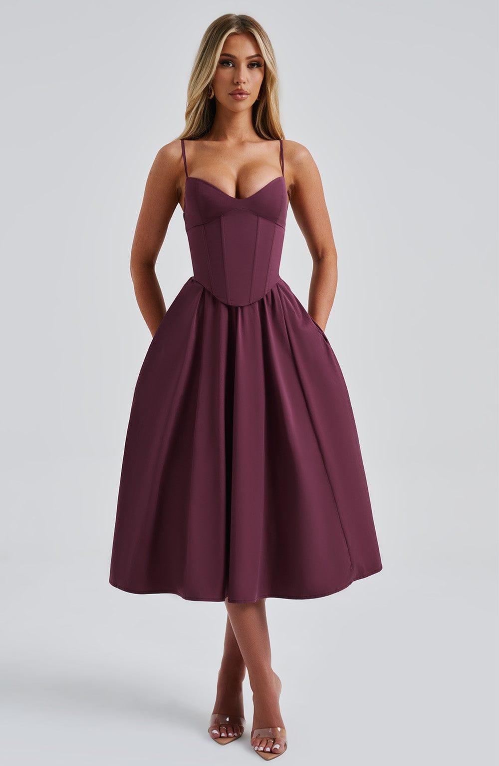 Rosie Midi Dress - Cherry Lacquer
