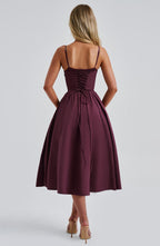 Rosie Midi Dress - Cherry Lacquer