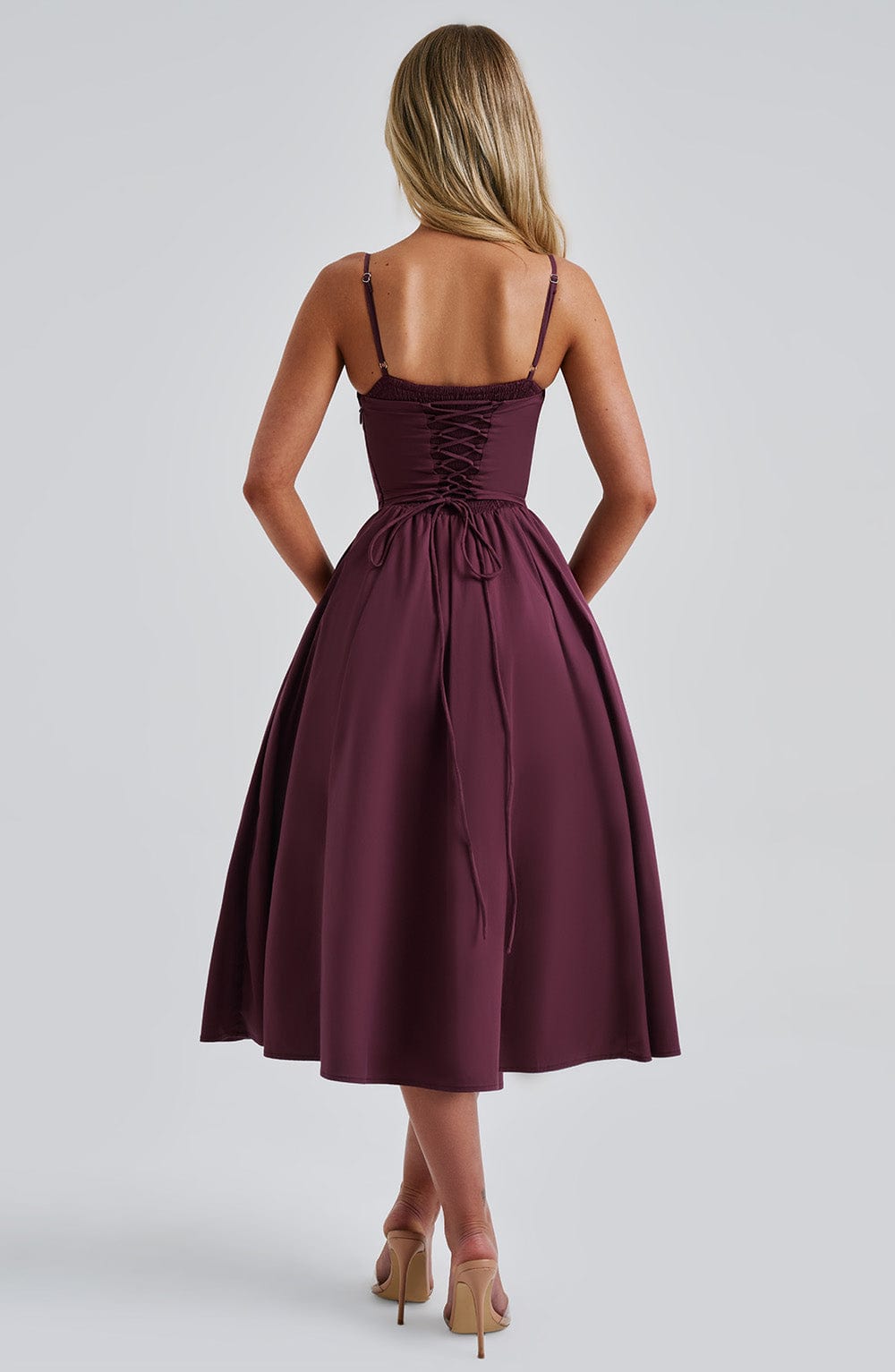 Rosie Midi Dress - Cherry Lacquer