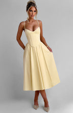 Rosie Midi Dress - Lemon