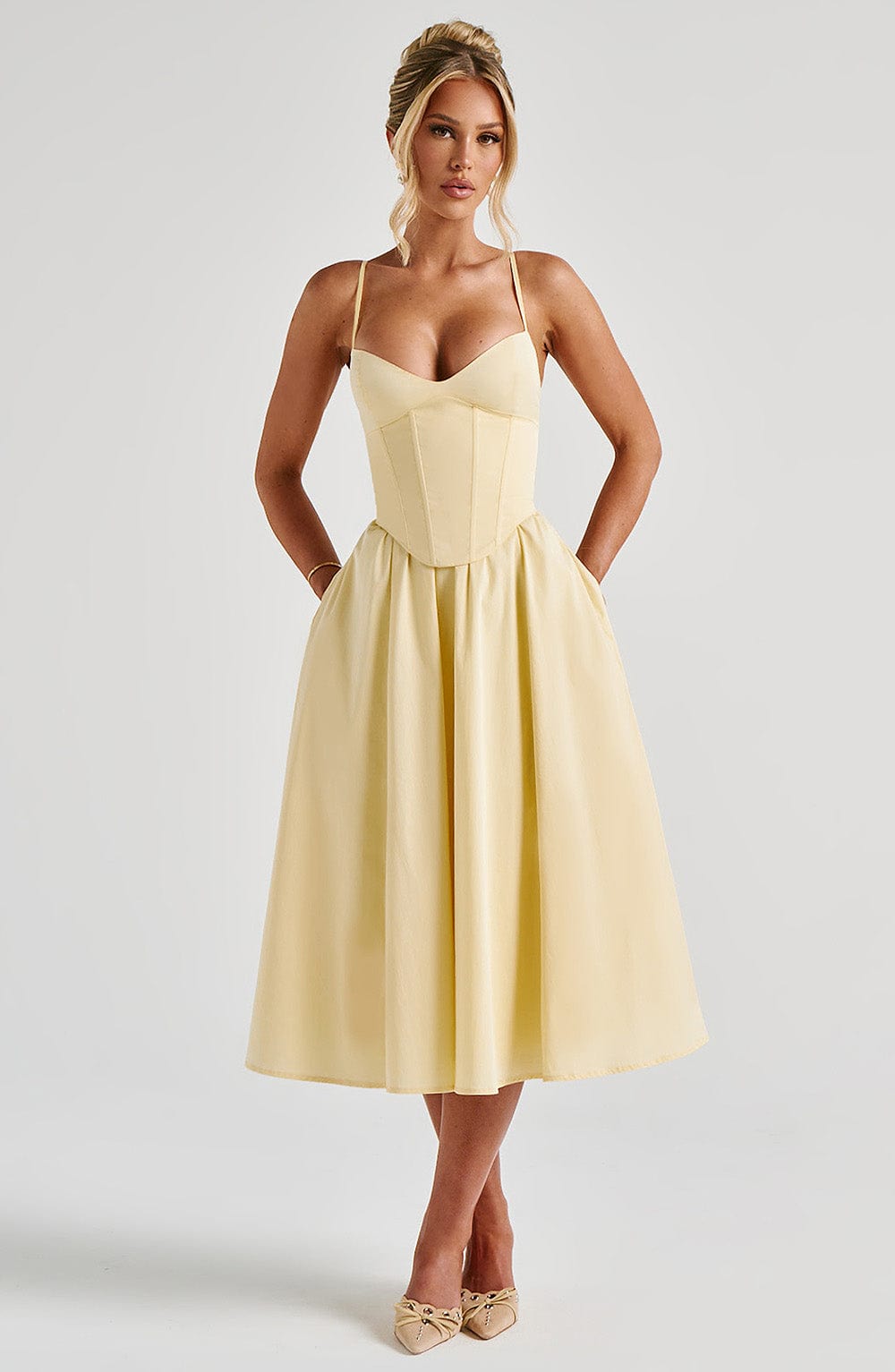 Rosie Midi Dress - Lemon