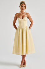 Rosie Midi Dress - Lemon