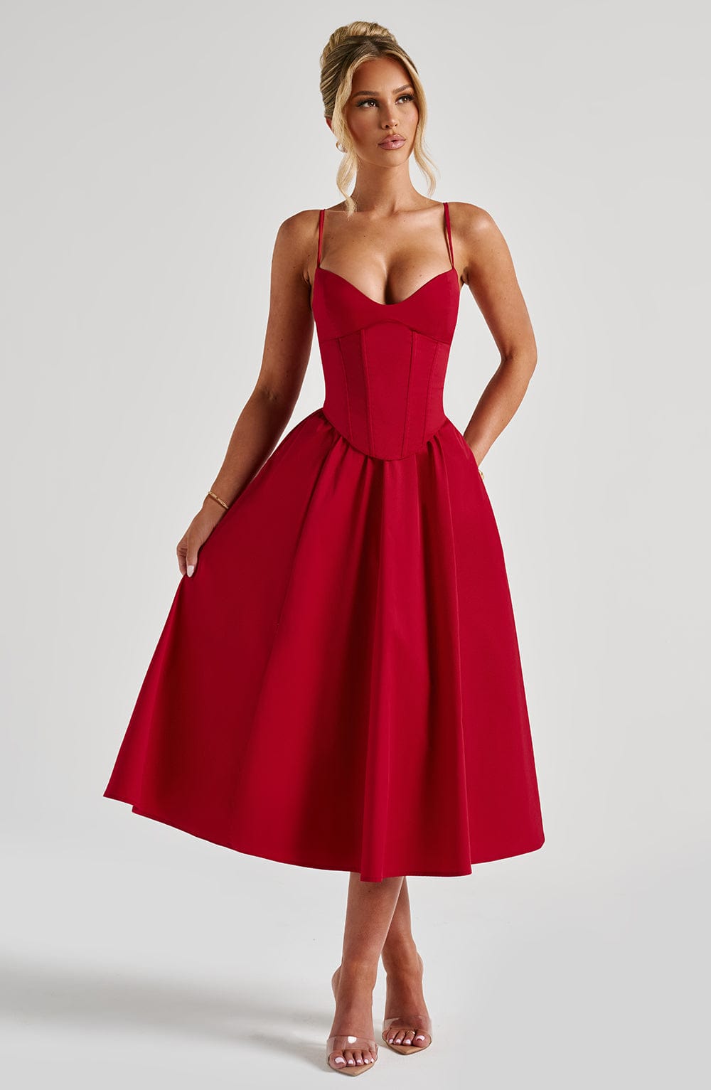 Rosie Midi Dress - Red