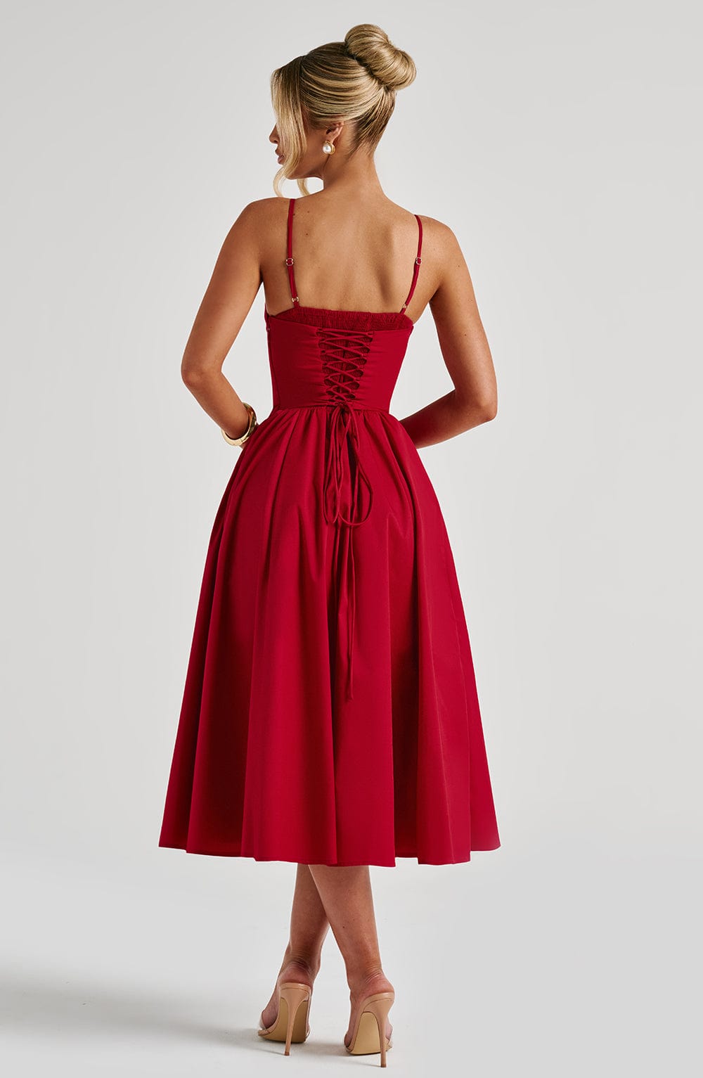 Rosie Midi Dress - Red