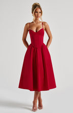 Rosie Midi Dress - Red