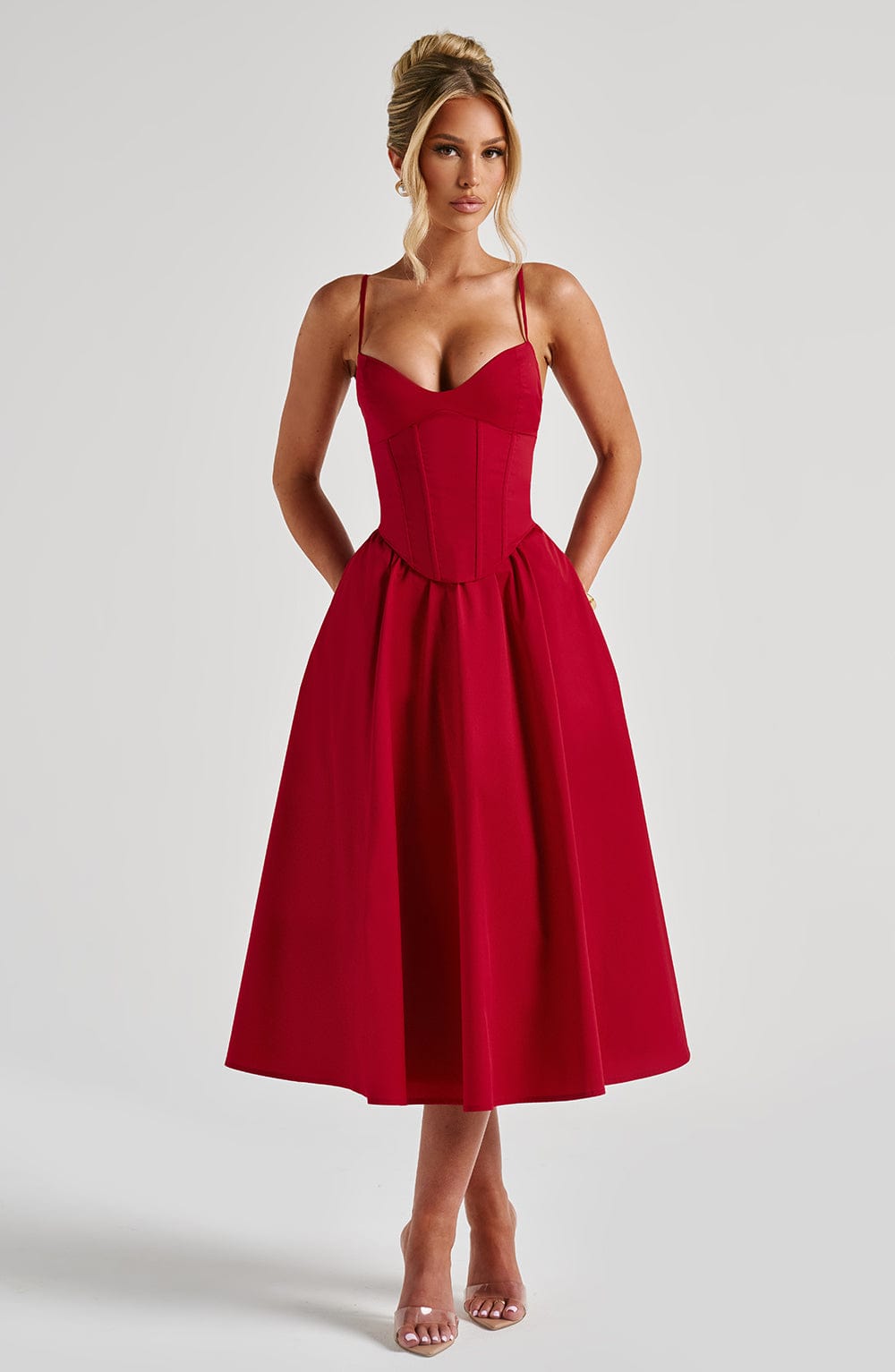 Rosie Midi Dress - Red