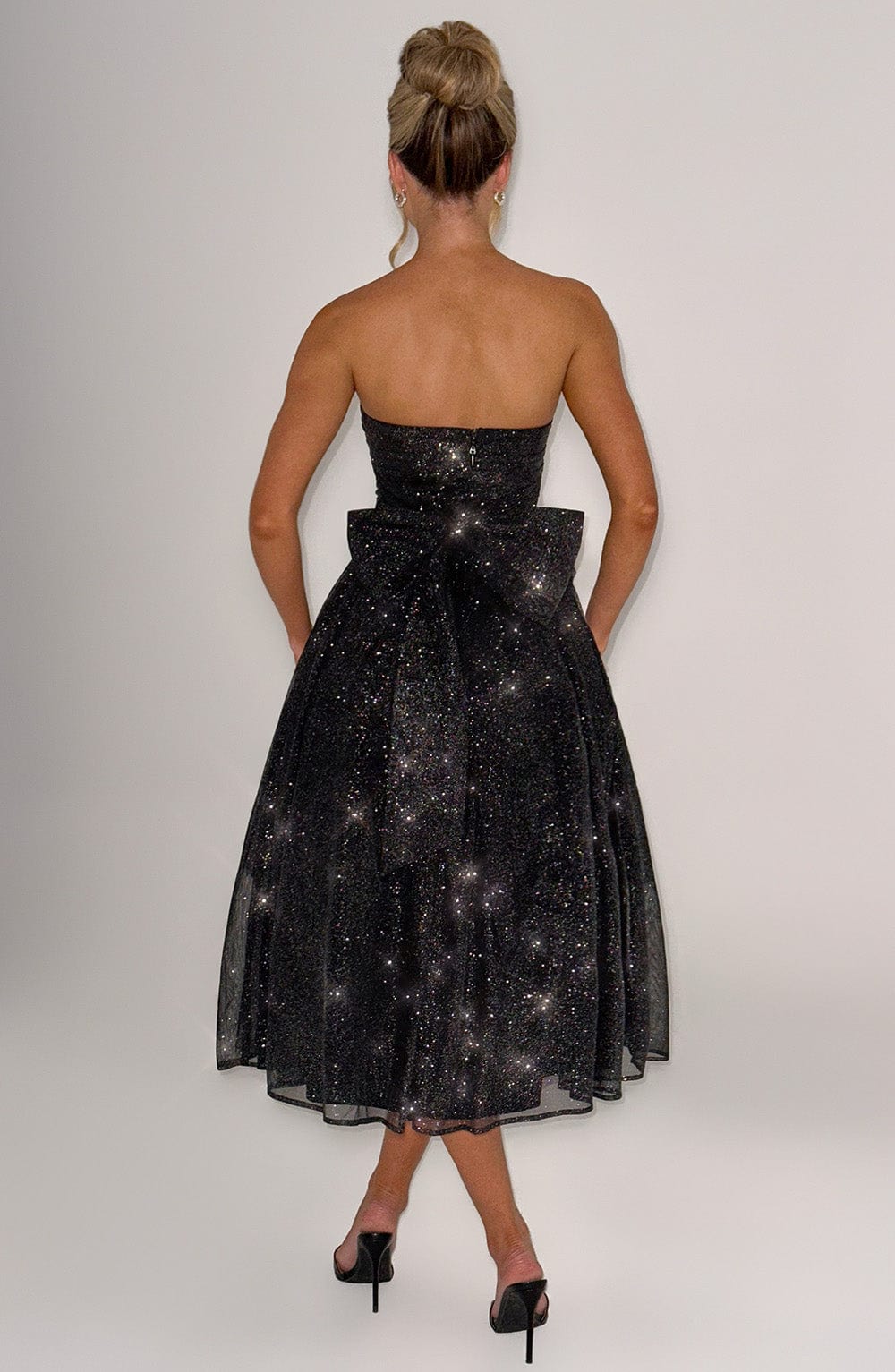 Harriet Midi Dress - Black Sparkle