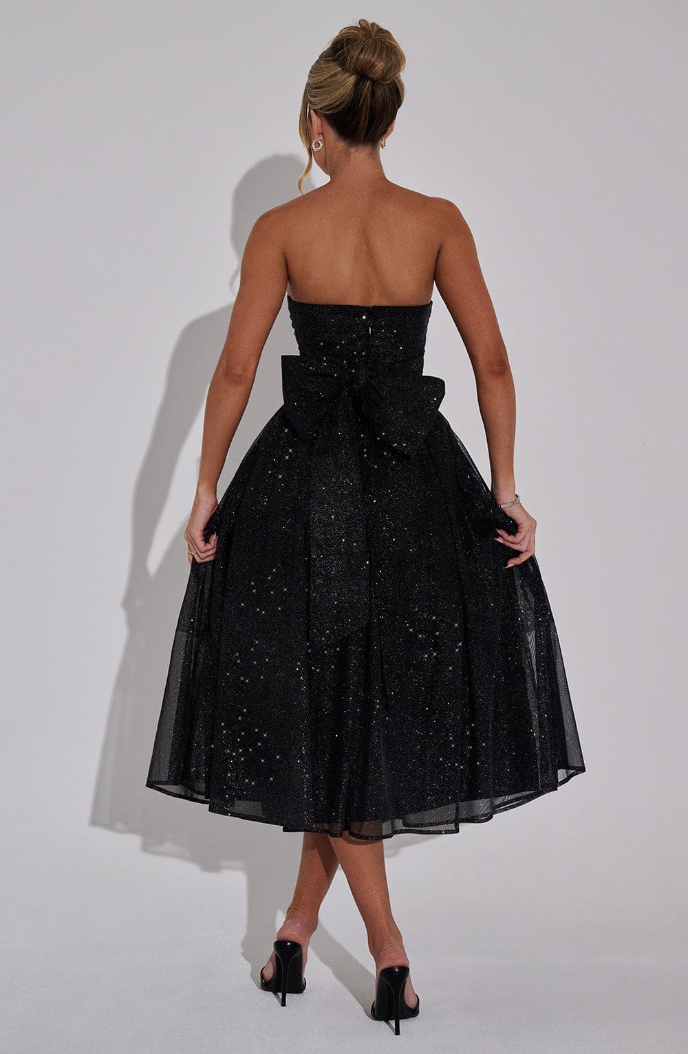 Harriet Midi Dress - Black Sparkle