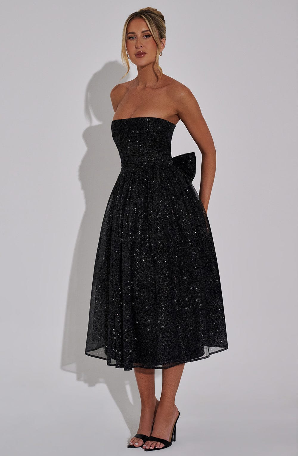 Harriet Midi Dress - Black Sparkle