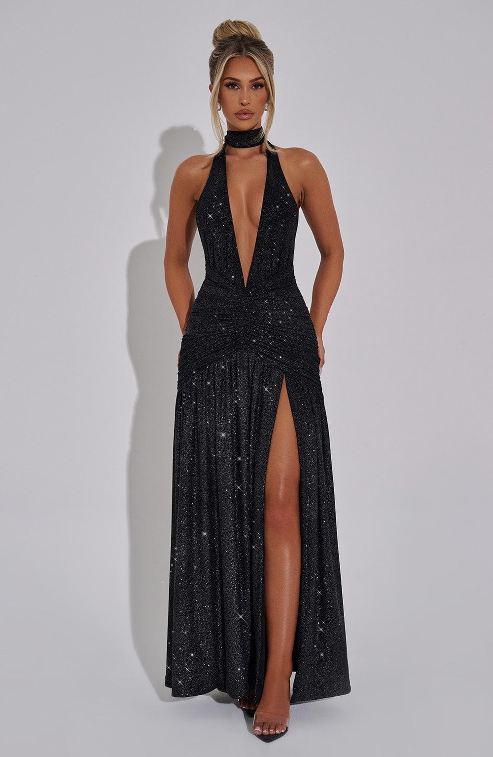 Isla Maxi Dress - Black Sparkle