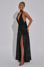 Isla Maxi Dress - Black Sparkle