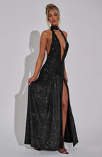 Isla Maxi Dress - Black Sparkle