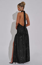 Isla Maxi Dress - Black Sparkle