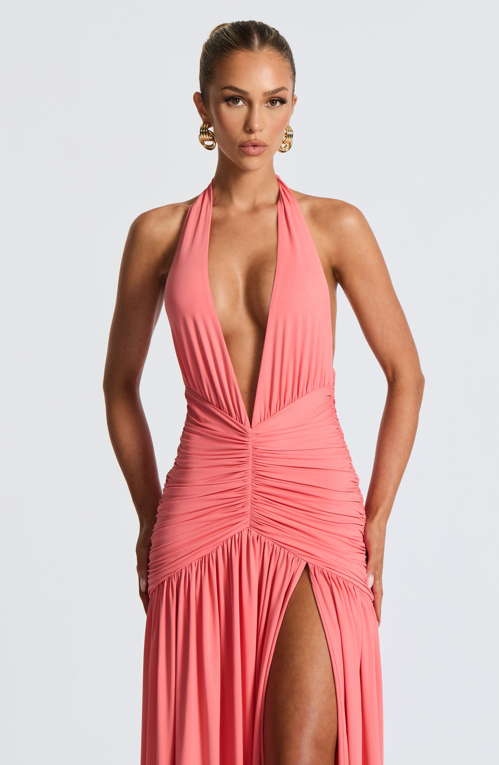 Isla Maxi Dress - Coral Pink