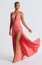 Isla Maxi Dress - Coral Pink