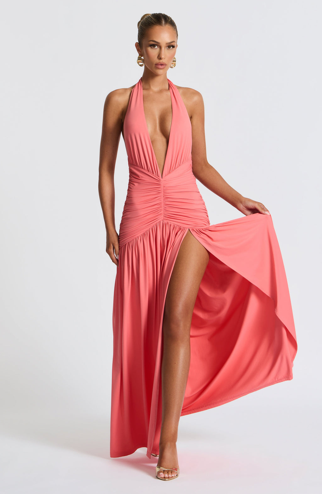 Isla Maxi Dress - Coral Pink