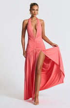 Isla Maxi Dress - Coral Pink