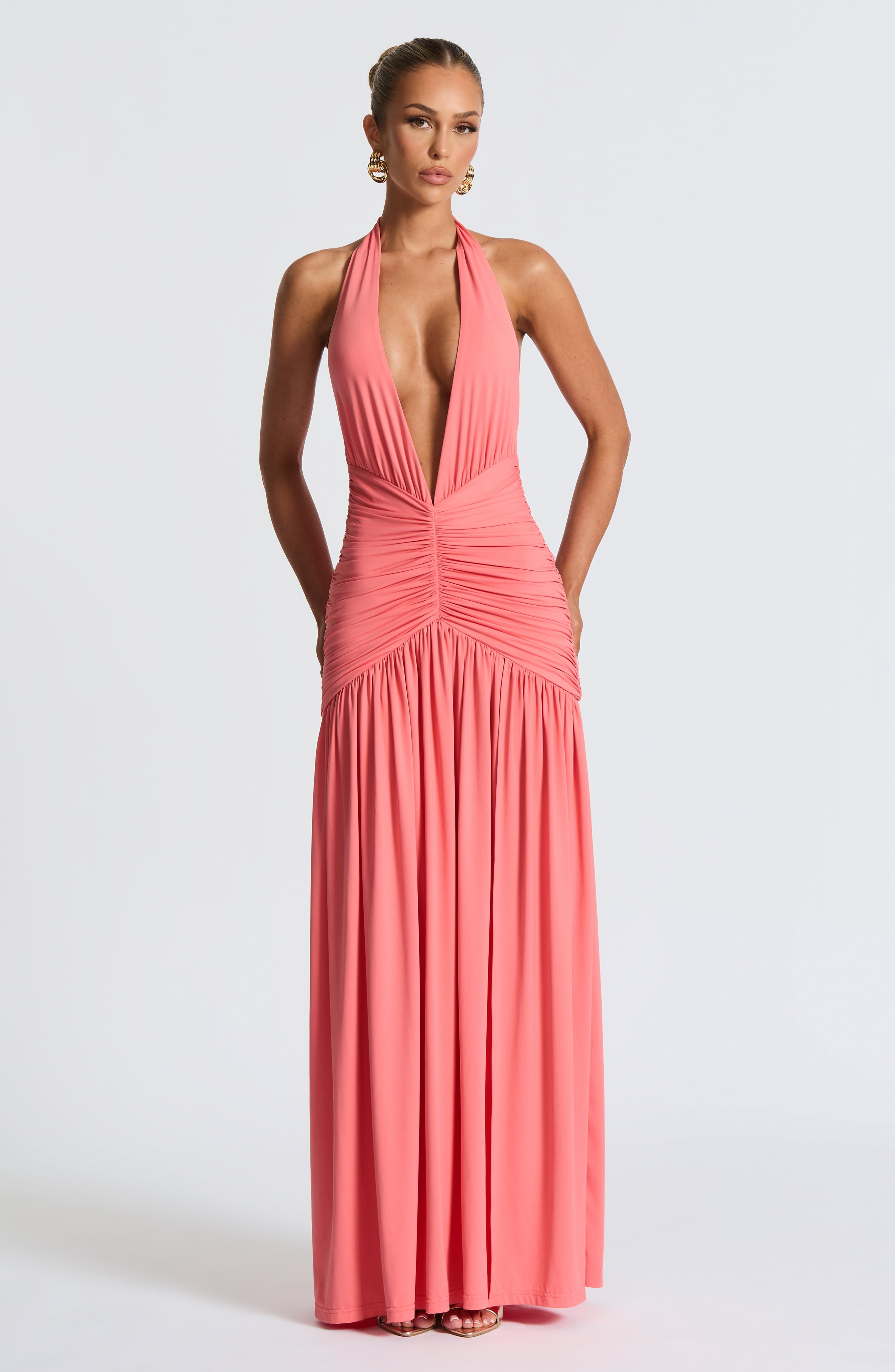 Isla Maxi Dress - Coral Pink