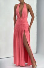 Isla Maxi Dress - Coral Pink