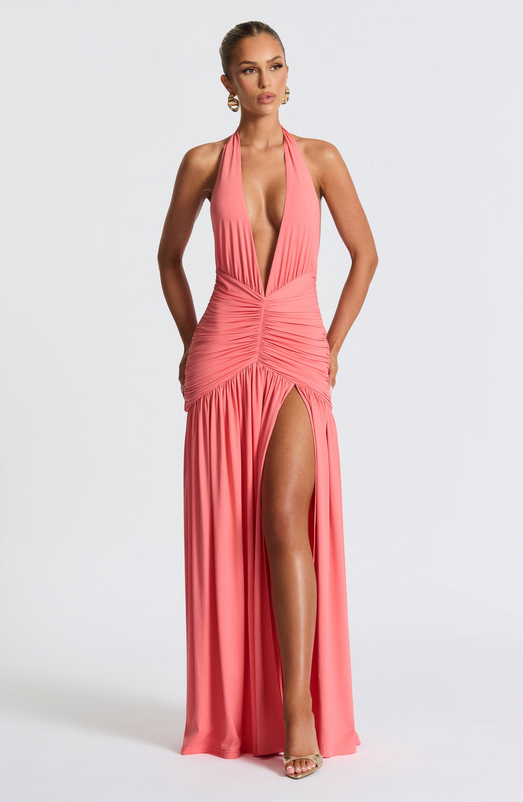 Isla Maxi Dress - Coral Pink