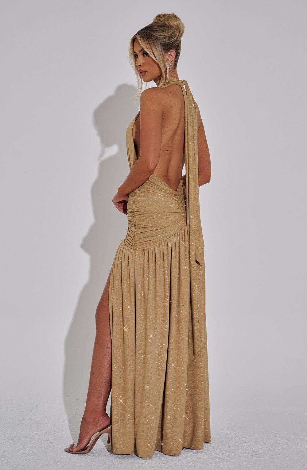 Isla Maxi Dress - Gold Sparkle
