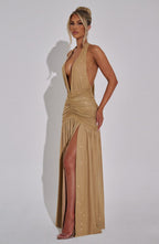 Isla Maxi Dress - Gold Sparkle