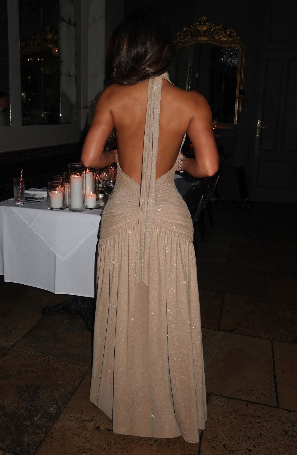 Isla Maxi Dress - Gold Sparkle