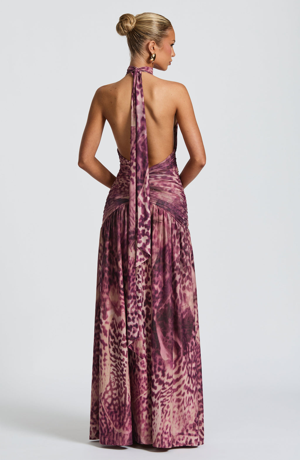 Isla Maxi Dress - Magenta Orchid Print
